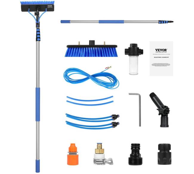 7.3 m teleskopinis saulės baterijų valymo stulpas8