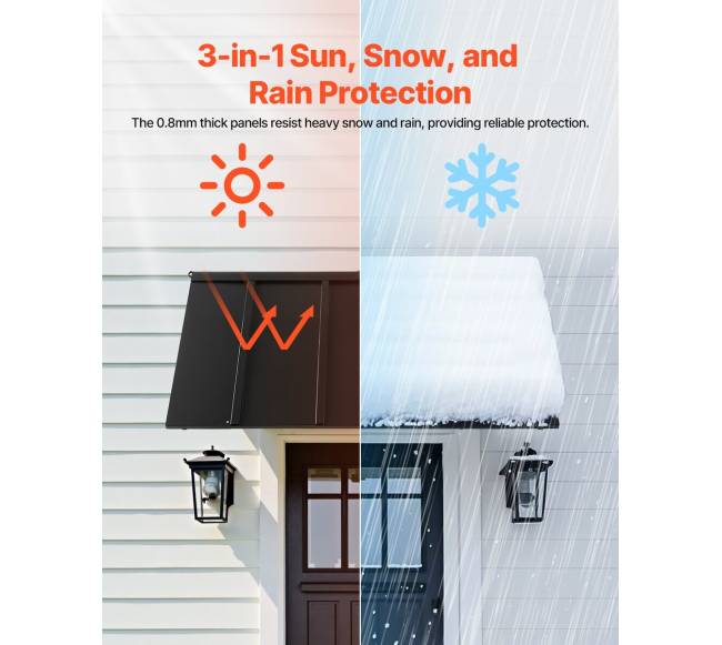 Plieninė lauko durų stogelis su langu1