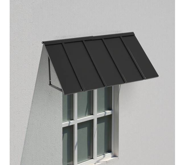 Plieninė lauko durų stogelis su langu7