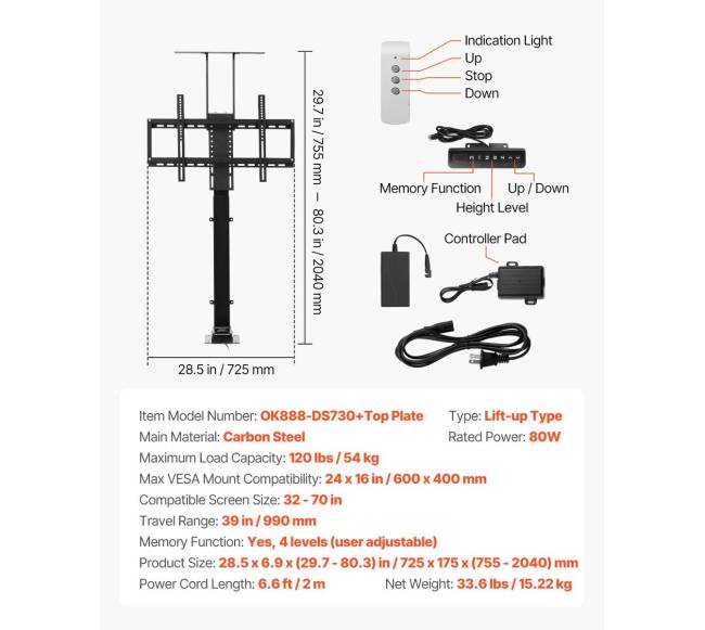 Motorinis TV keltuvas su nuotoliniu valdymu6