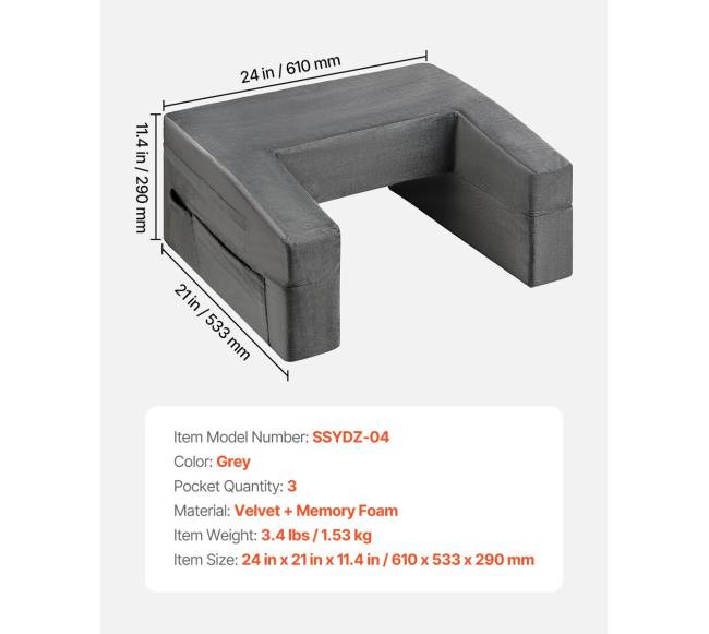 Skaitymo pagalvė su kišenėmis ir laikikliu6