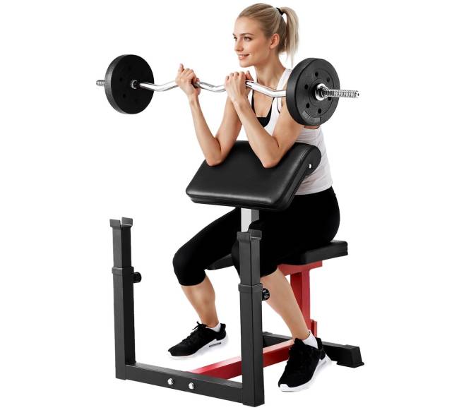 Reguliuojamas bicepso suolelis namų sportui9