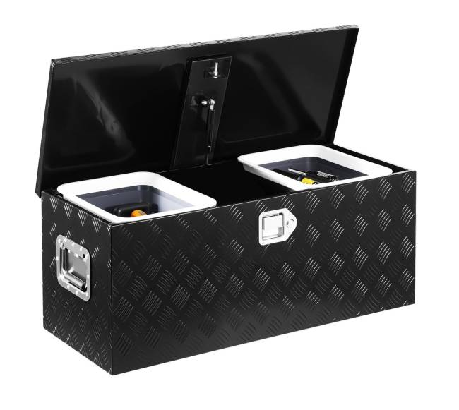 Juoda aliuminio įrankių dėžė pikapui0