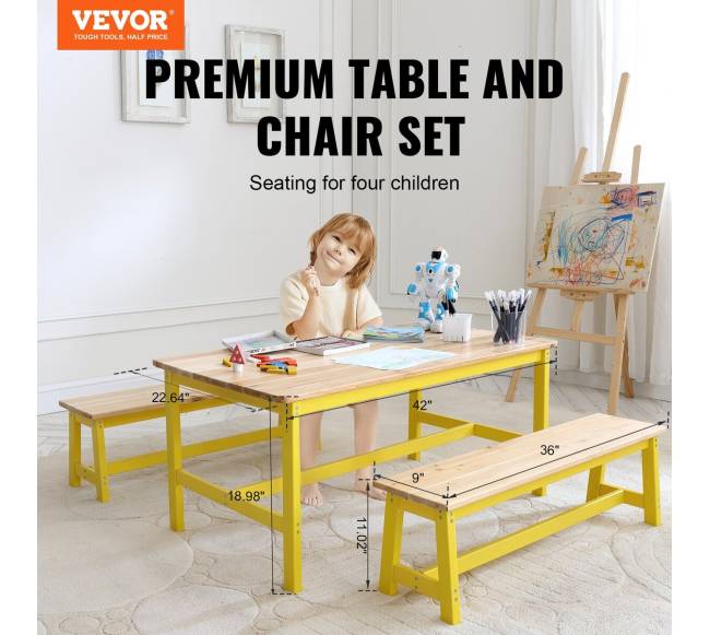 Vaikų stalas ir suoliukai kūrybai1