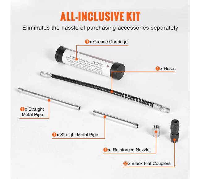 Pistoletinis tepalo švirkštas 3500 PSI, 120 ml3