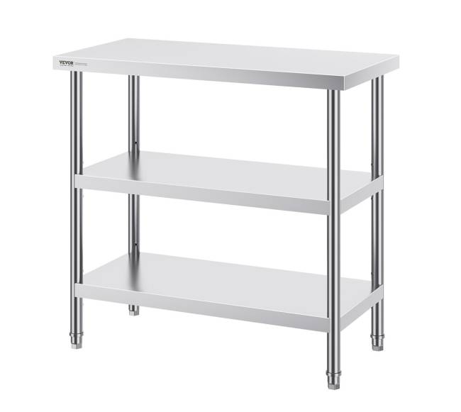 Nerūdijančio plieno virtuvinis stalas 45x91 cm0