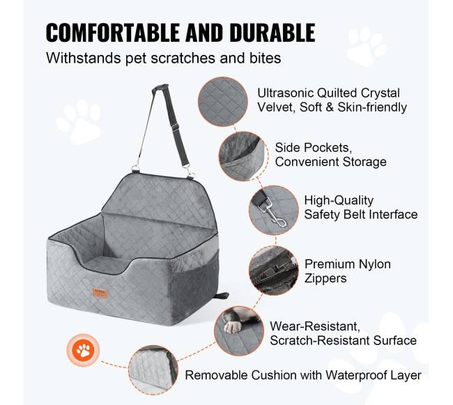 Šuns automobilinė kėdutė iki 25 kg pilka2