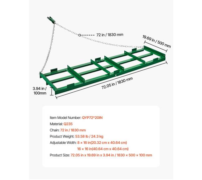 6 ft vilkimo akėčios keliui ir vejai6