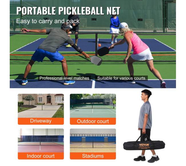 Nešiojamas paplūdimio tinklinio komplektas 22 pėdų5