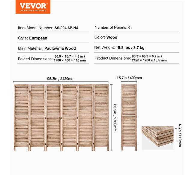 Medinių skirstytuvas su 6 sekcijomis kambariui6