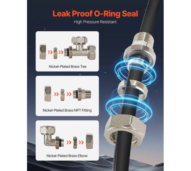 Oro kompresoriaus linijos komplektas 34 x 60,96 m, juodas5