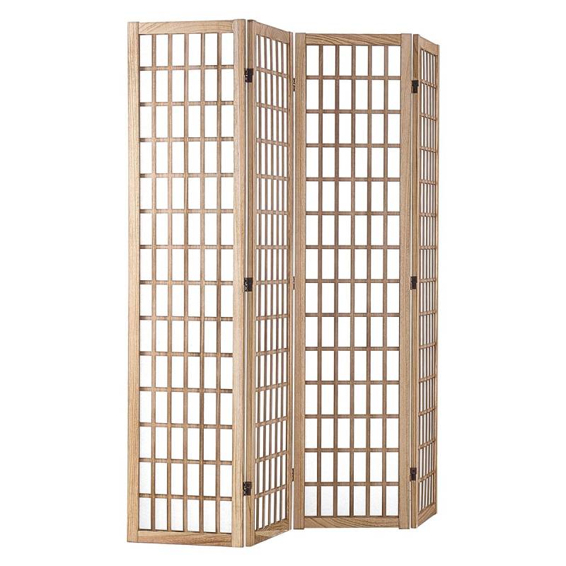 Japoniška kambario pertvara 4 dalių skiriamasis ekranas (natūralus)0