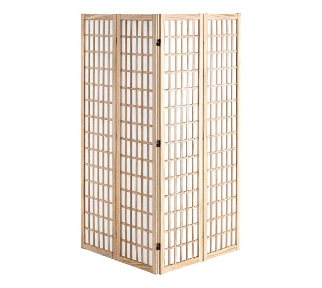 Japoniška kambario pertvara 4 dalių skiriamasis ekranas (natūralus)9