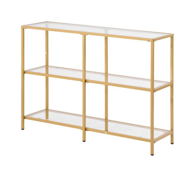 Trijų pakopų stiklinis konsolinio tipo staliukas0