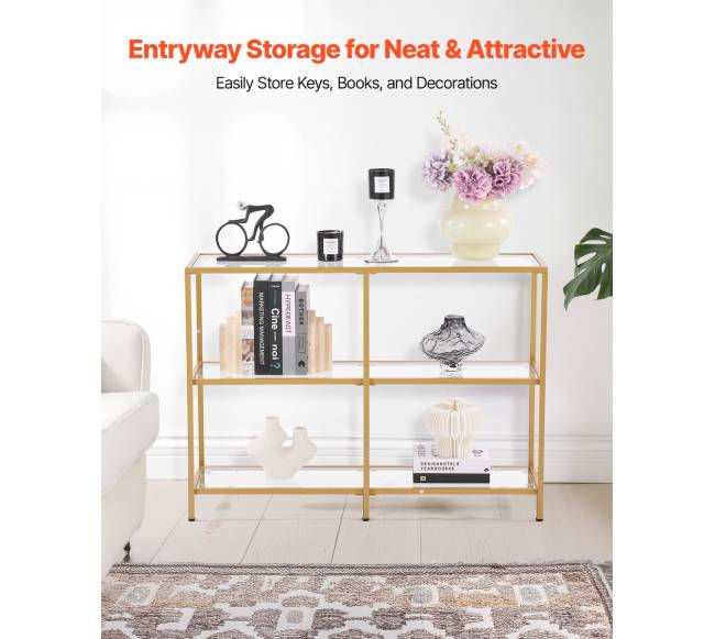 Trijų pakopų stiklinis konsolinio tipo staliukas1