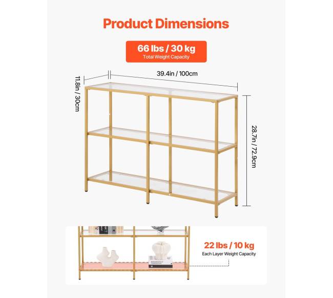 Trijų pakopų stiklinis konsolinio tipo staliukas2
