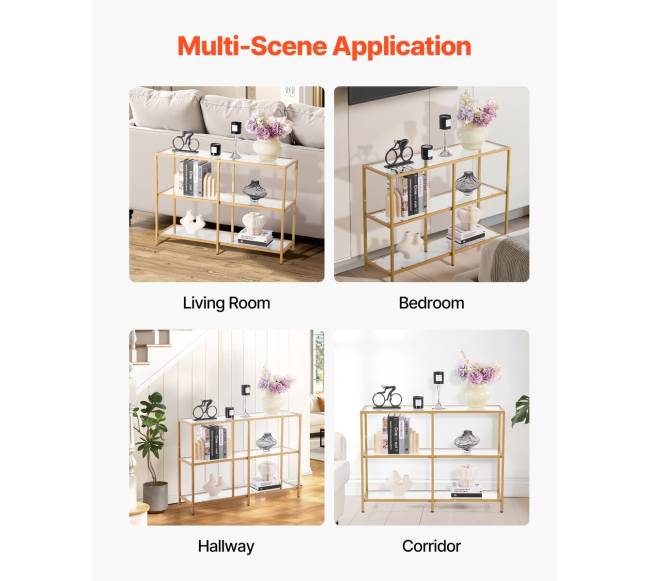 Trijų pakopų stiklinis konsolinio tipo staliukas6