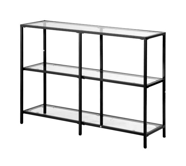 Trijų aukštų stiklinis konsolinis stalas0