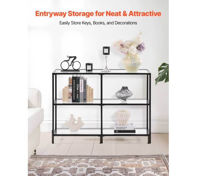 Trijų aukštų stiklinis konsolinis stalas1