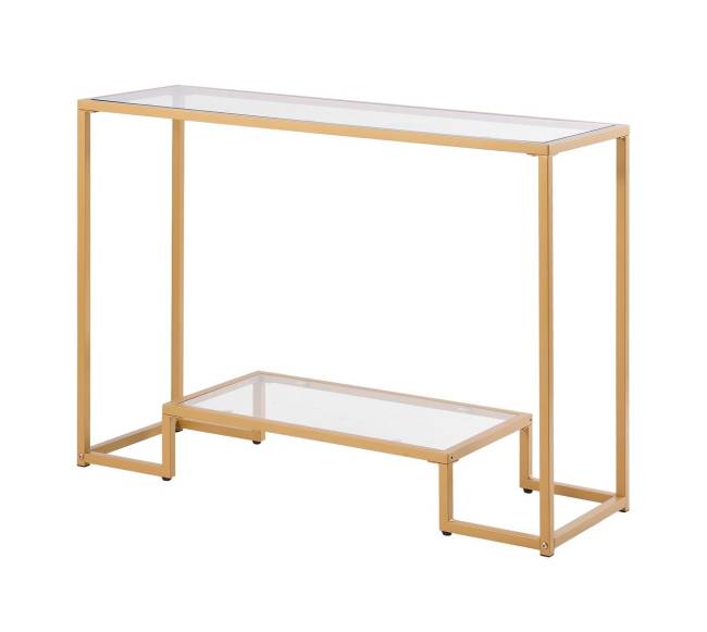 Dviejų aukštų stiklinis konsolinės stalas0
