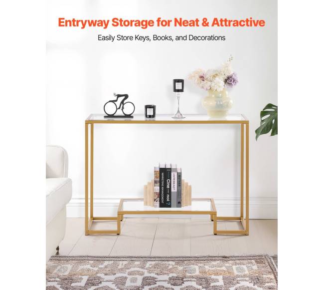 Dviejų aukštų stiklinis konsolinės stalas1