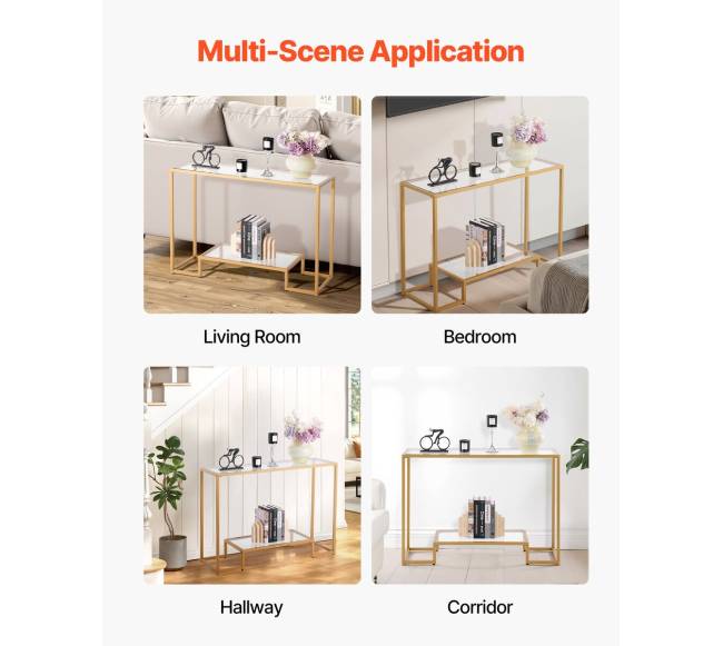 Dviejų aukštų stiklinis konsolinės stalas6