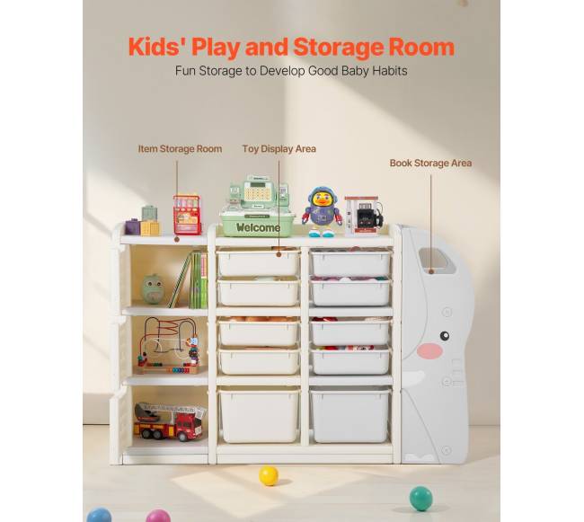 Vaikiška 4 dalių žaislų laikymo lentyna1