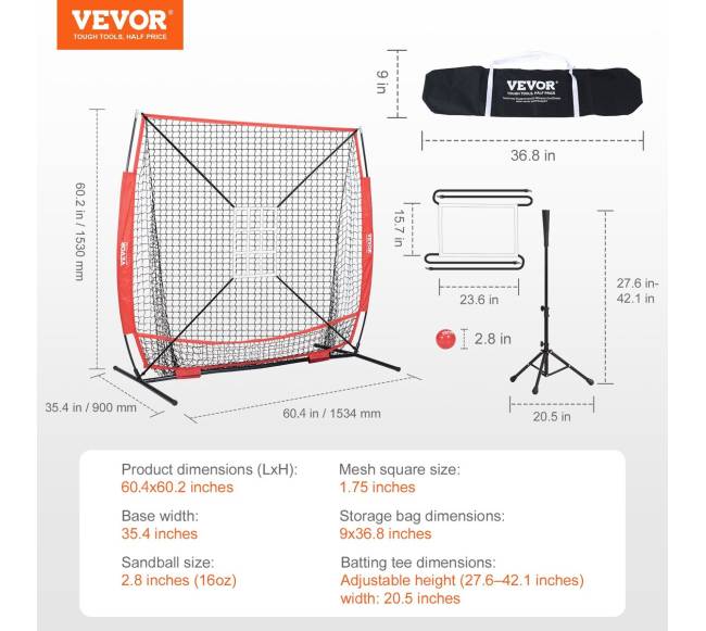 5x5 ft beisbolo praktikos tinklas6