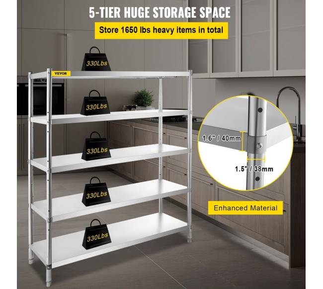 Penkių dalių plieninė lentyna2