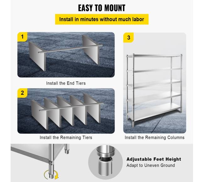 Penkių dalių plieninė lentyna5