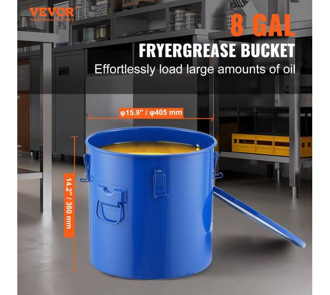 Riebalų kibiras keptuvėms 30L su dangčiu1