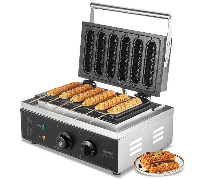 6 vnt. komercinis vaflių kepimo įrenginys0