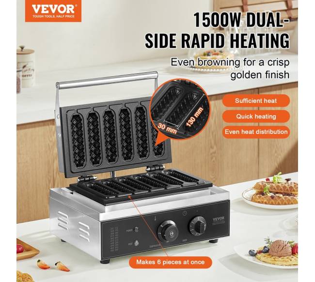 6 vnt. komercinis vaflių kepimo įrenginys1