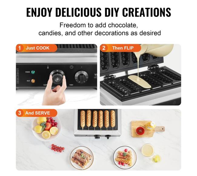 6 vnt. komercinis vaflių kepimo įrenginys5