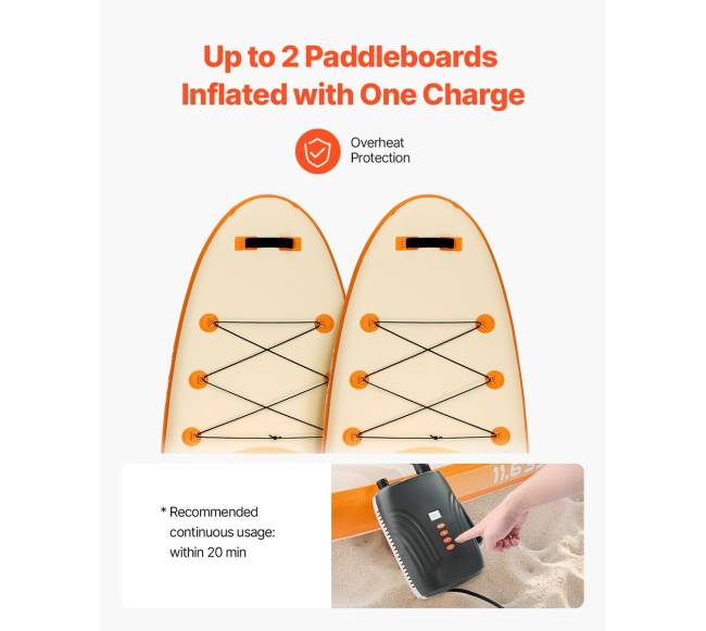 Belaidė irklenčių pompa su baterija2