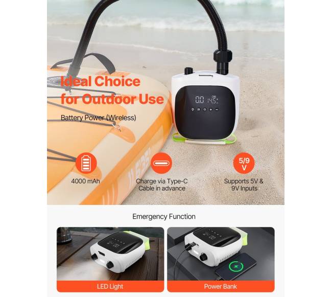 Įkraunama elektrinė irklavimo lentos pompa 20PSI4