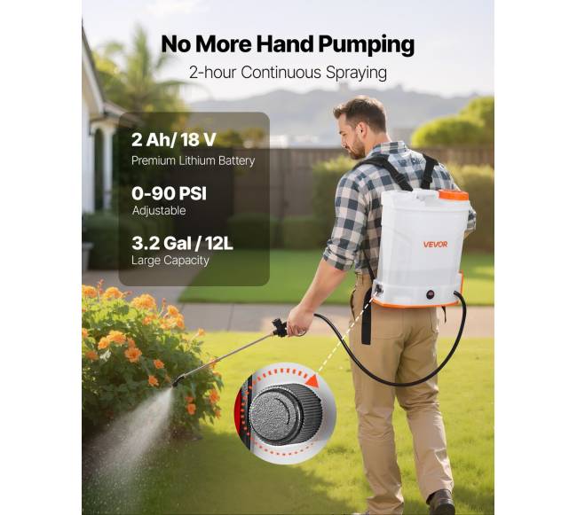 Belaidis kuprinis purkštuvas 12L 0-6,2 bar1