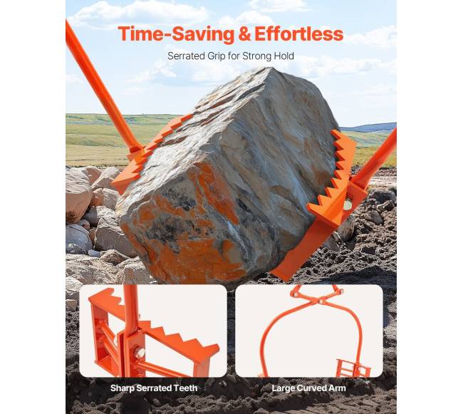 Akmenų kėlimui žnyplės su 2 nagais2