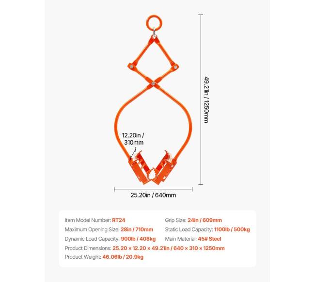 Akmenų kėlimui žnyplės su 2 nagais6