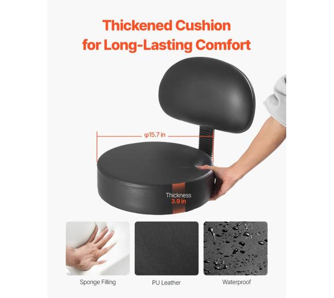 Juodos spalvos reguliuojamas sukamas taburetė su atlošu1