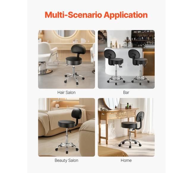 Juodos spalvos reguliuojamas sukamas taburetė su atlošu5