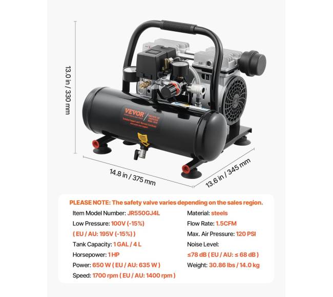Kompaktiškas oro kompresorius be alyvos, 4L6