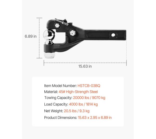 Pintle tipo kablis 2 colių priekabai6