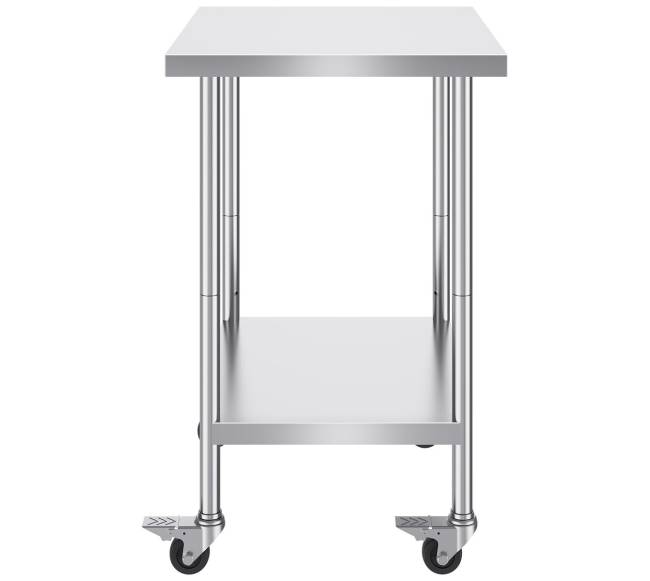 Nerūdijančiojo plieno darbo stalas su ratukais10