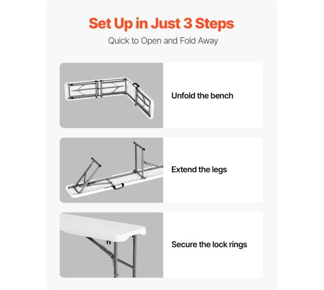 6 pėdų sulankstomas plastikinis lauko suolelis3