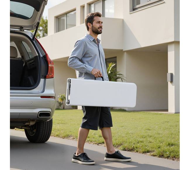 6 pėdų sulankstomas plastikinis lauko suolelis7