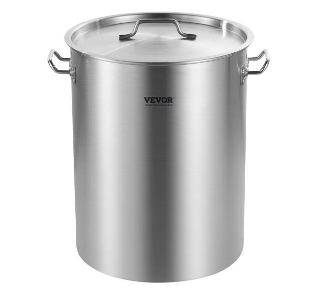 34 litrų nerūdijančio plieno puodas su krepšeliu ir dangčiu0