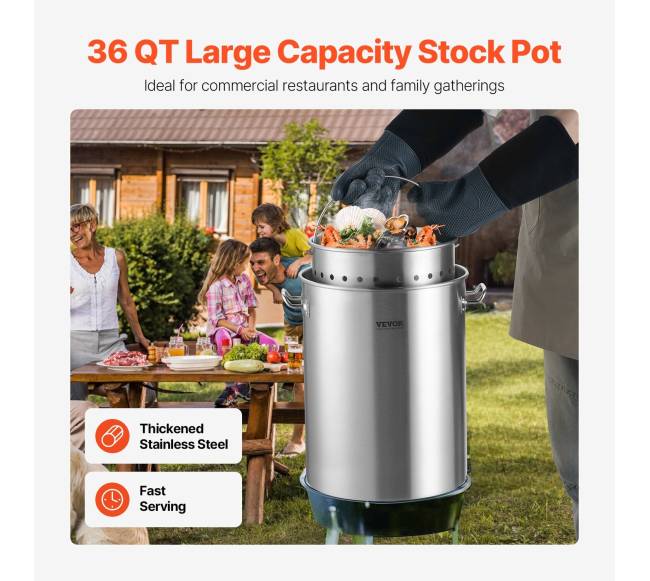 34 litrų nerūdijančio plieno puodas su krepšeliu ir dangčiu1