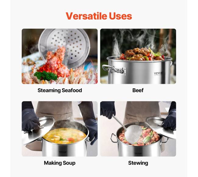 34 litrų nerūdijančio plieno puodas su krepšeliu ir dangčiu5