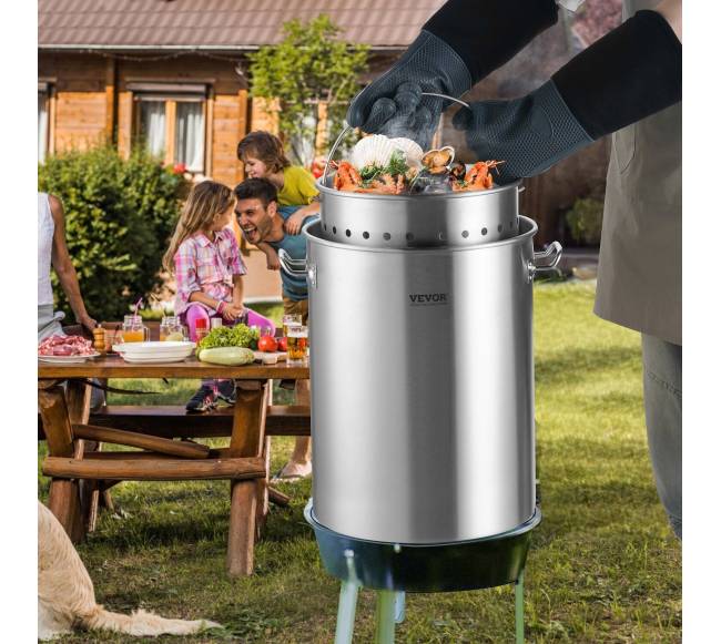 34 litrų nerūdijančio plieno puodas su krepšeliu ir dangčiu7